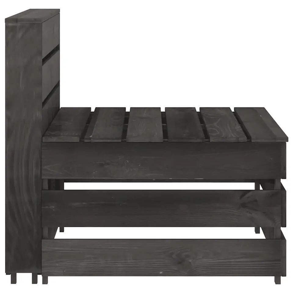 vidaXL - Tuinmiddenbank pallet - Grijs - Geïmpregneerd grenenhout - 60x70x66 cm