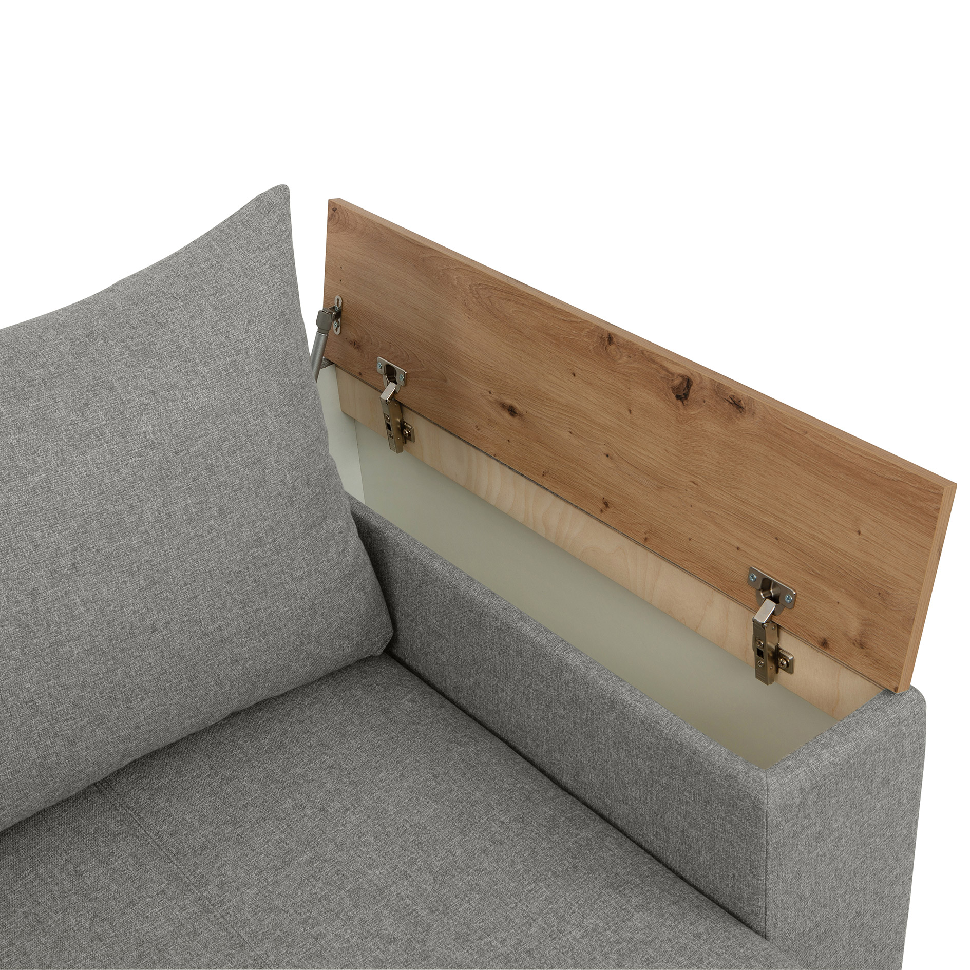 Ecksofa - grey - Liegefunktion und Staukasten