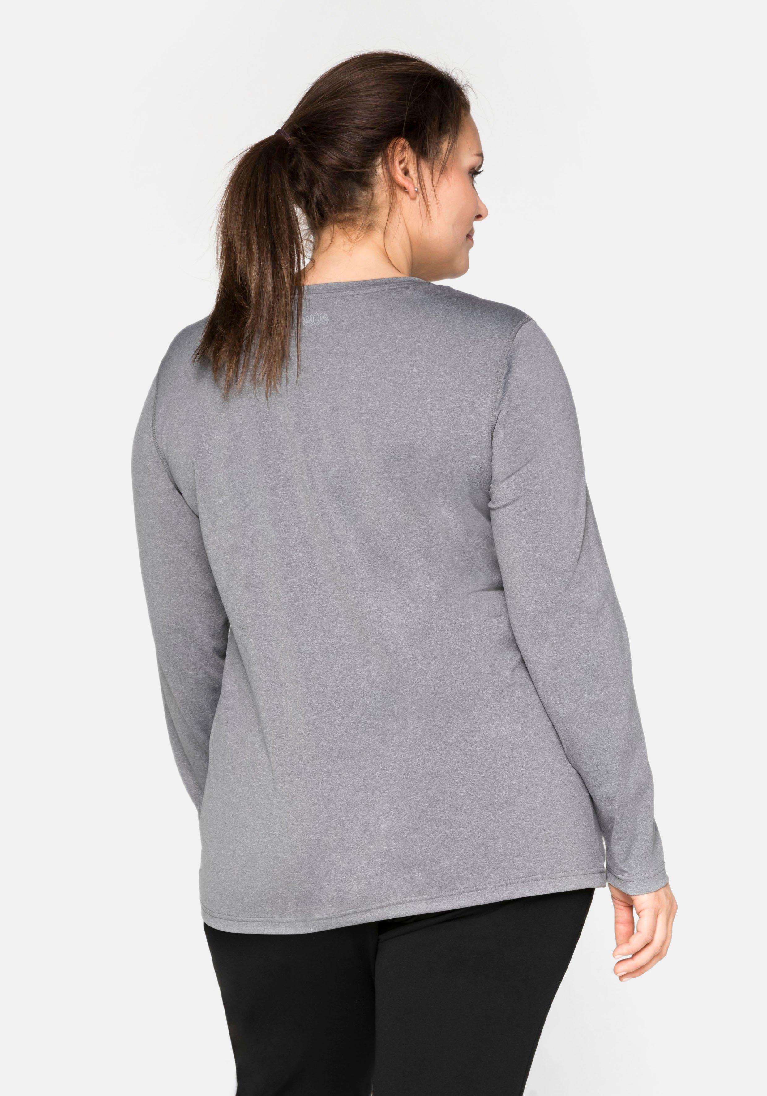 Langes Funktionsshirt mit Rundhalsausschnitt
