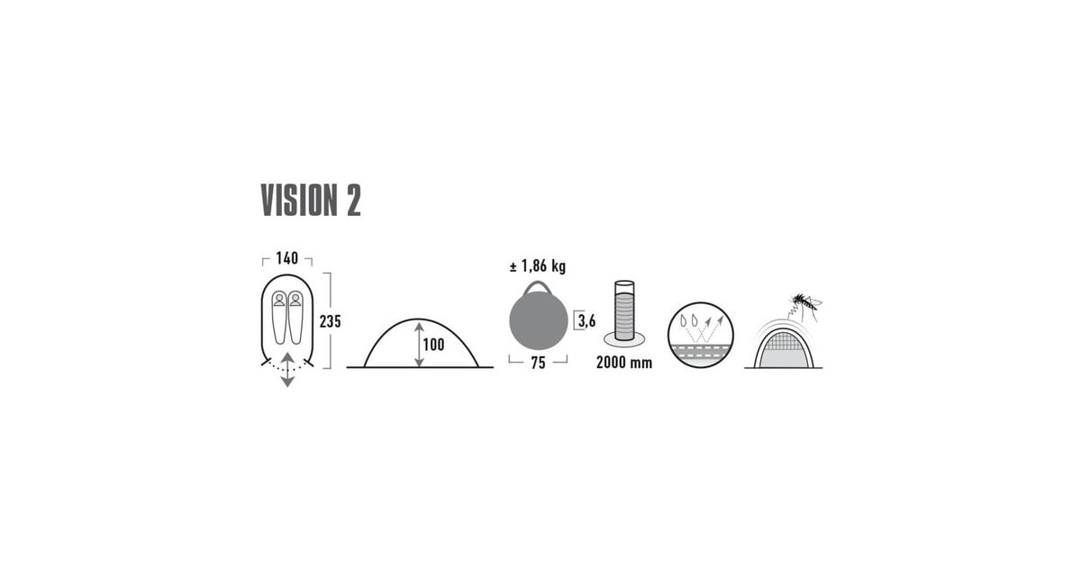 High PeakVision 2 tent  (Zwart)