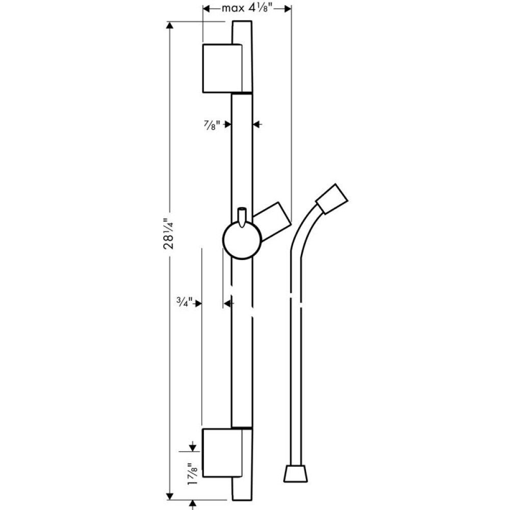 DUSJSTANG HANSGROHE UNIKA S PURO 65CM MATT SVART