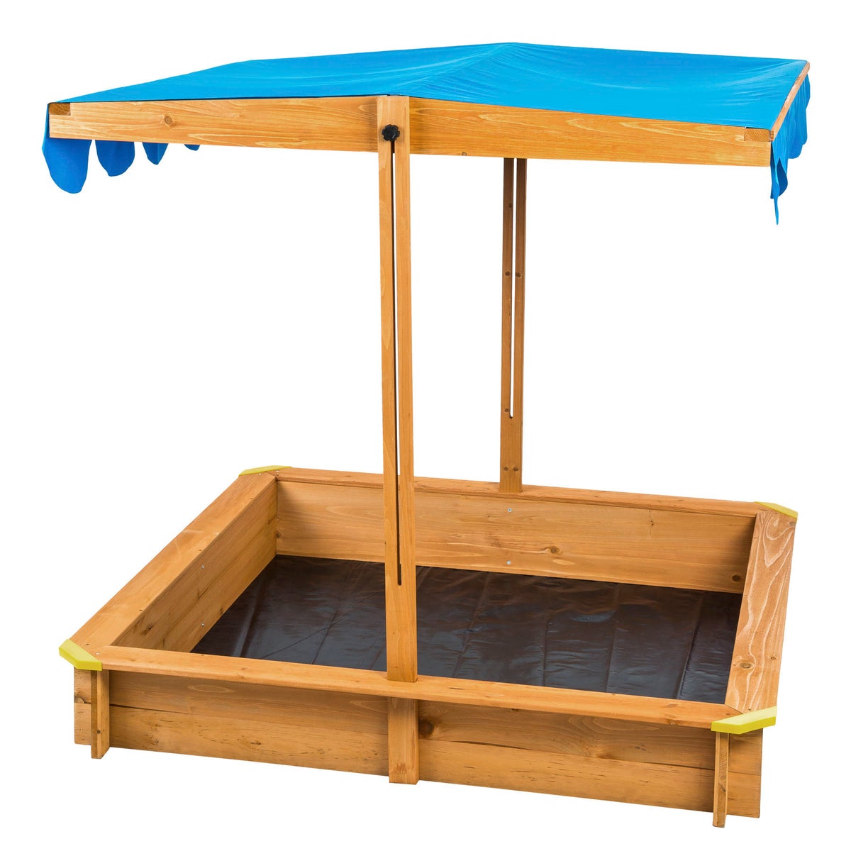 tectake Emilia zandbak 120 x 120 x 120 cm van hout met verstelbaar dak