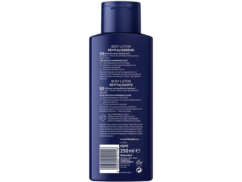 NIVEA MEN Body Lotion Revitalisierend 250 ml Optimale Körperpflege für Männerhaut