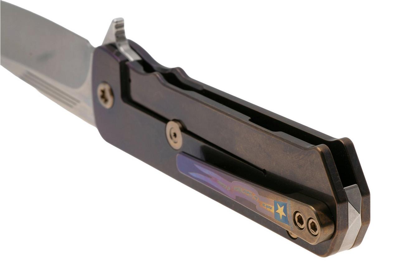 Medford TFF-4 25-TFF4-05, Tumbled S45VN Tanto, Brz-Vio Fade Titanium Handle, Black G10 Inlay, Bronze Hardware zakmes