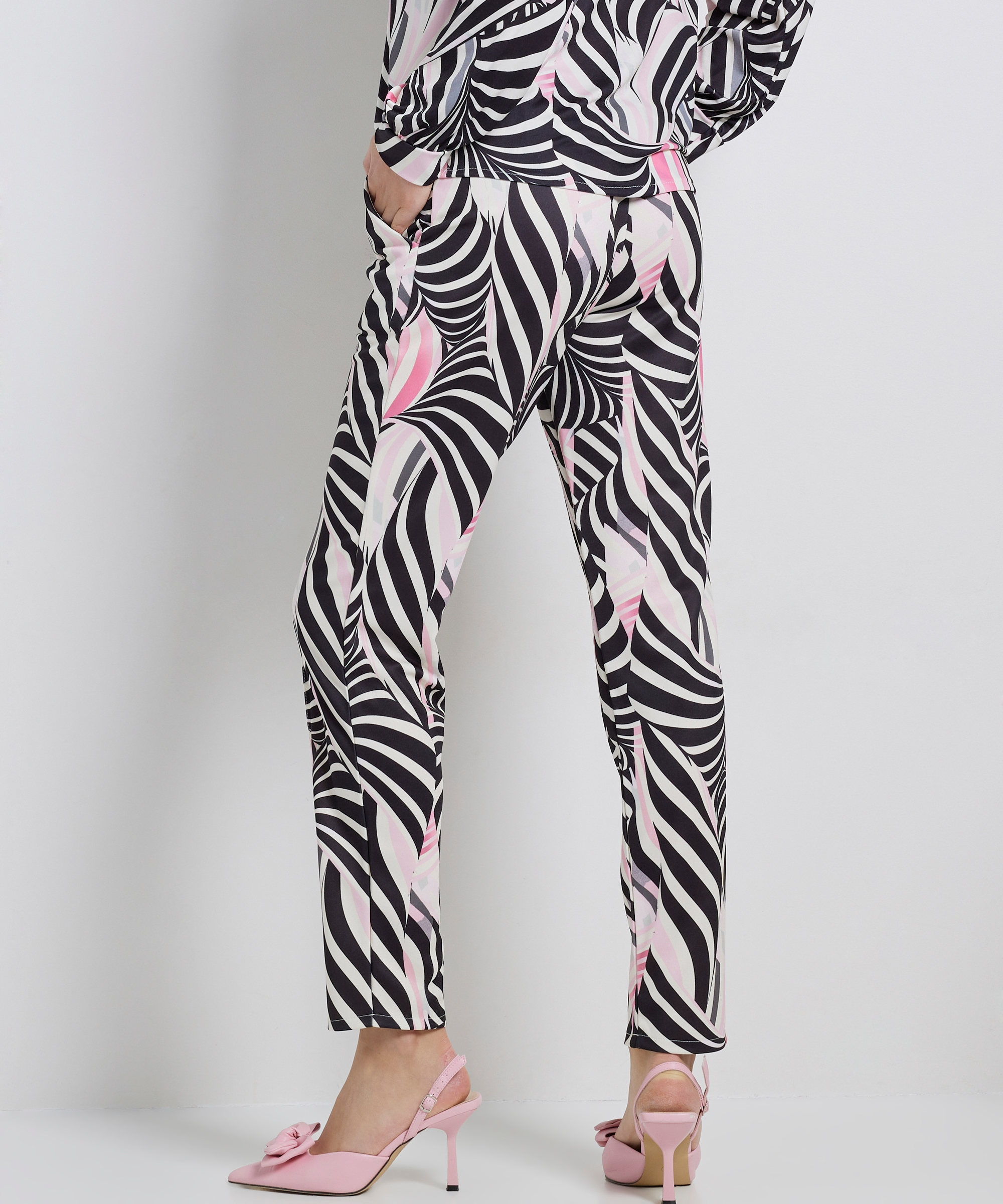 slim fit broek met print