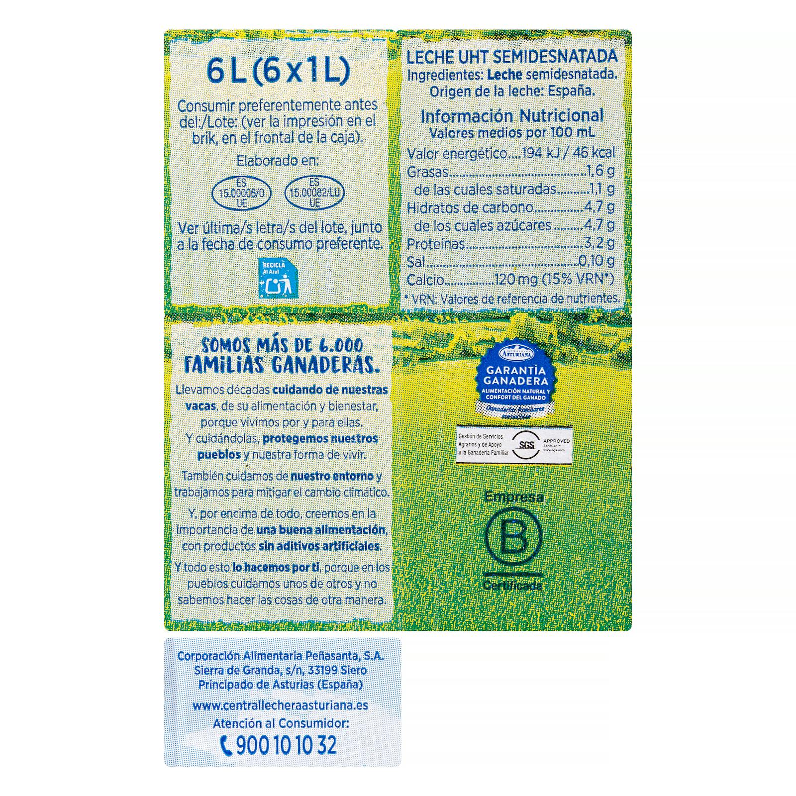 Lait demi-écrémé asturien