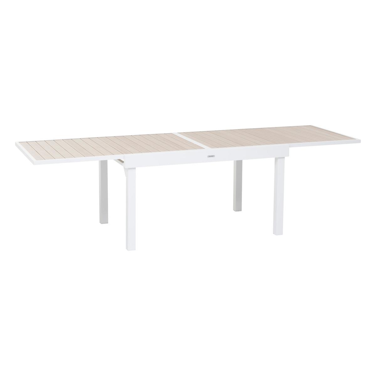TABLE PIAZZA EXTENSIBLE ALUMINIUM LIN BLANC 10 PLACES