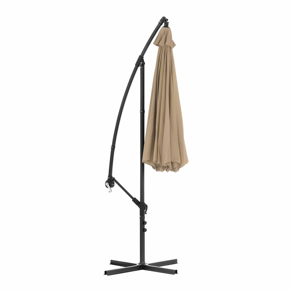Parasol déporté - taupe - rond - diamètre 300 cm - inclinable