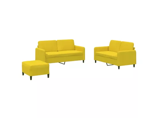 Ensemble de canapés 3 pcs jaune velours