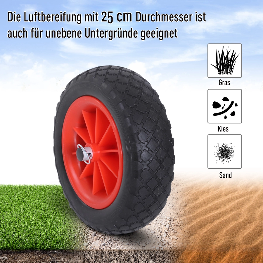 HOMCOM Kanuwagen gepolstert silber, schwarz, rot