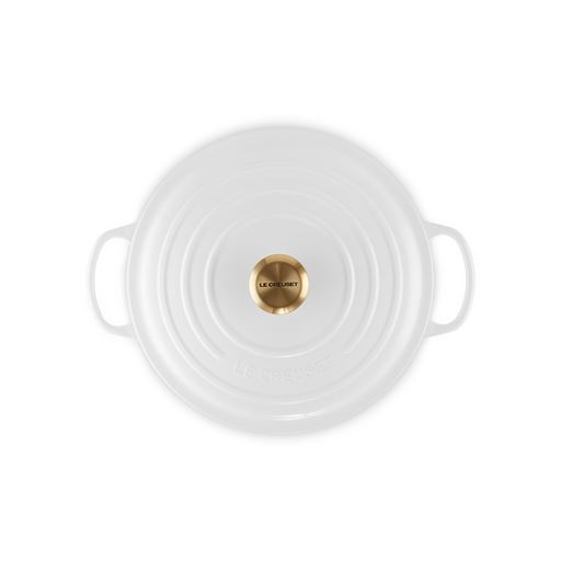 Le Creuset Signature Rund Støbejernsgryde, White, 6,7 L