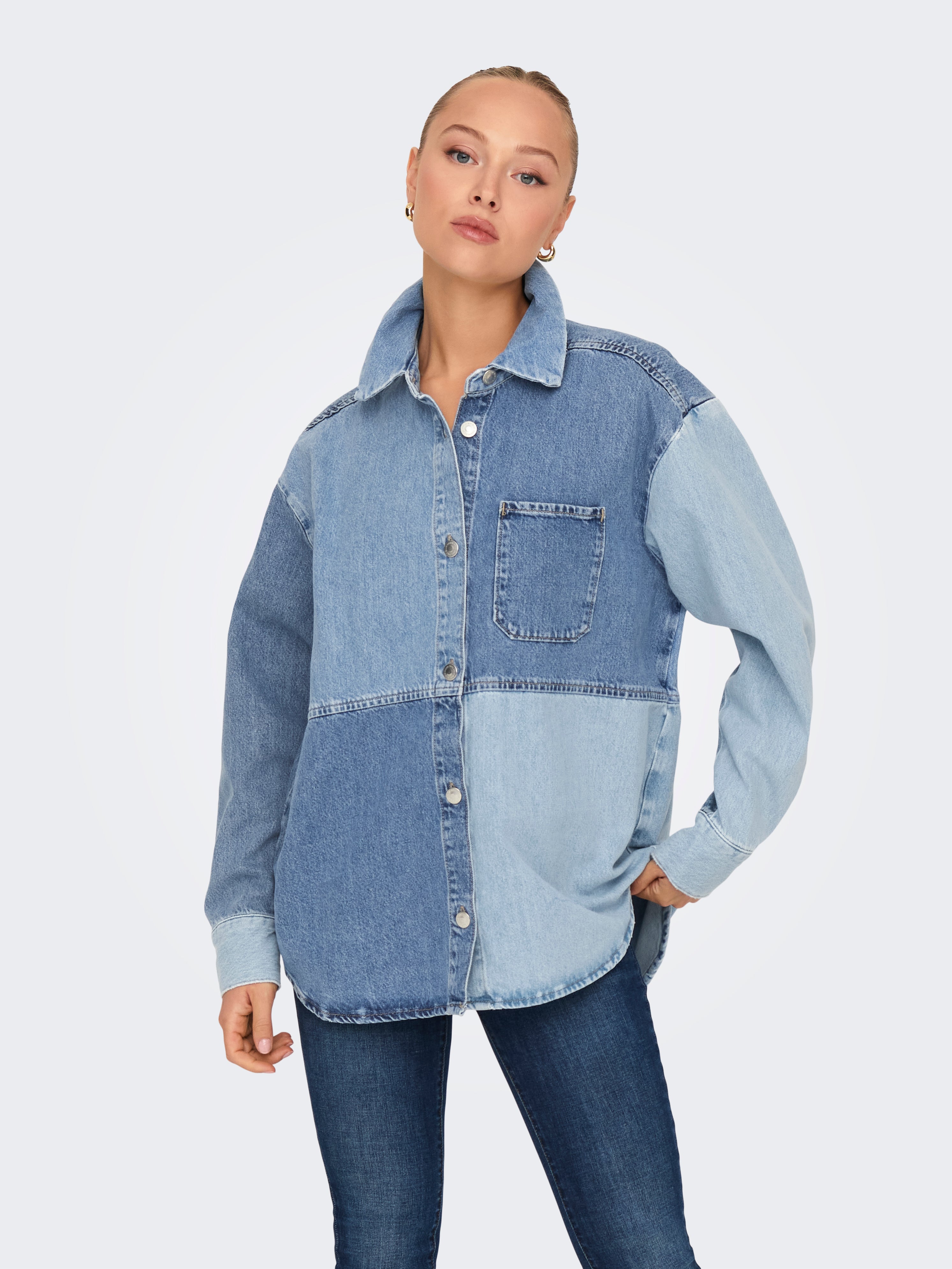 ONLSANINA Jeanshemd Light Blue Denim