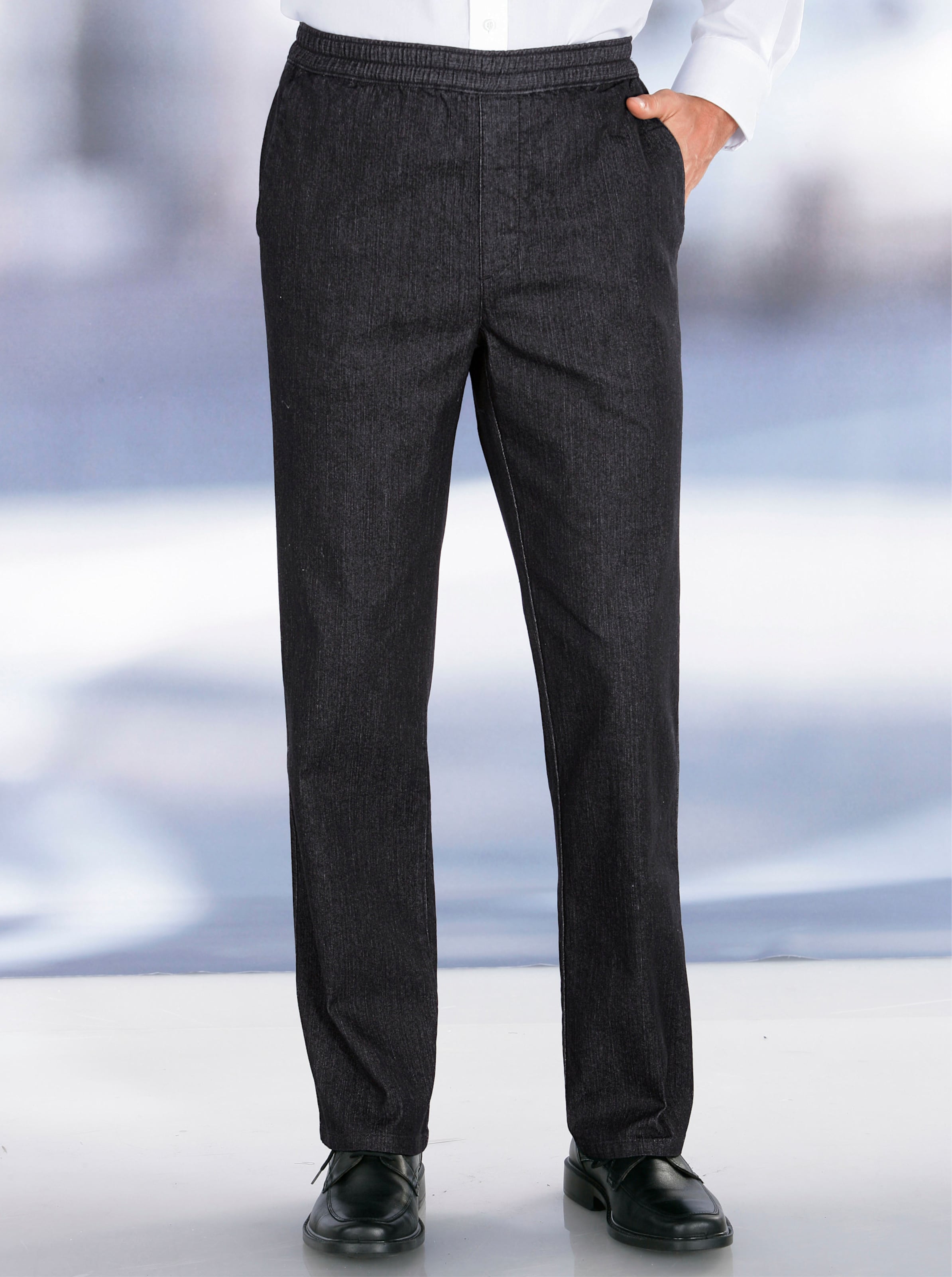 Schlupfhose in black-denim
