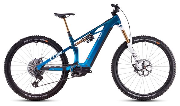 VTT Électrique Tout-Suspendu Cube Stereo Hybrid One44 HPC AT 800 Sram X0 Eagle AXS 12V 800 Wh 27.5'' Bleu Actionteam 2025