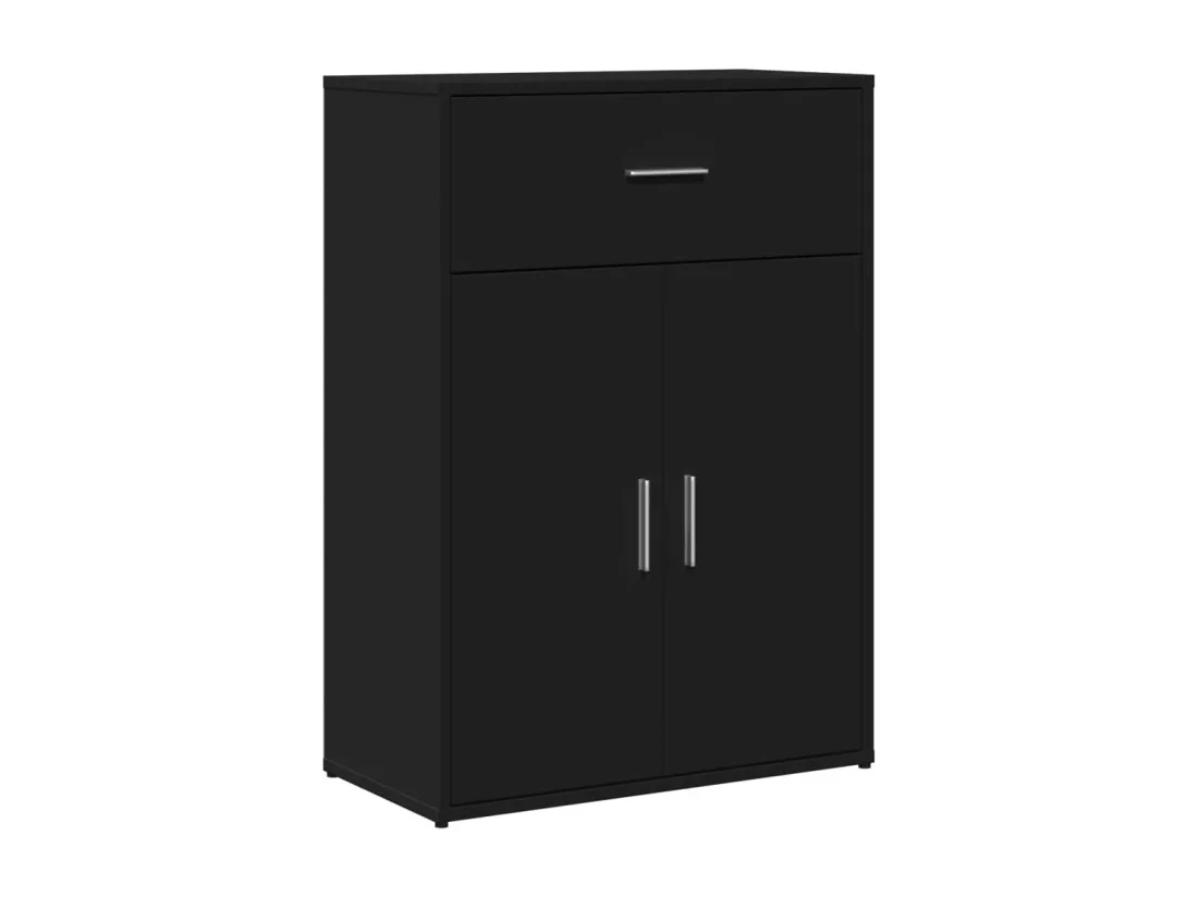 Buffet noir 60x30x84 cm bois d'ingénierie