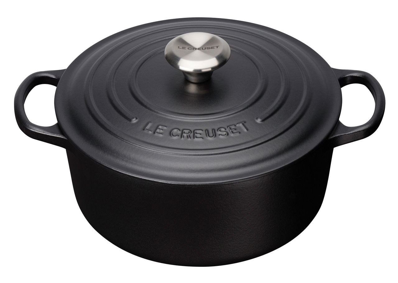 LE CREUSET Bräter Rund 24cm Schwarz SIGNATURE