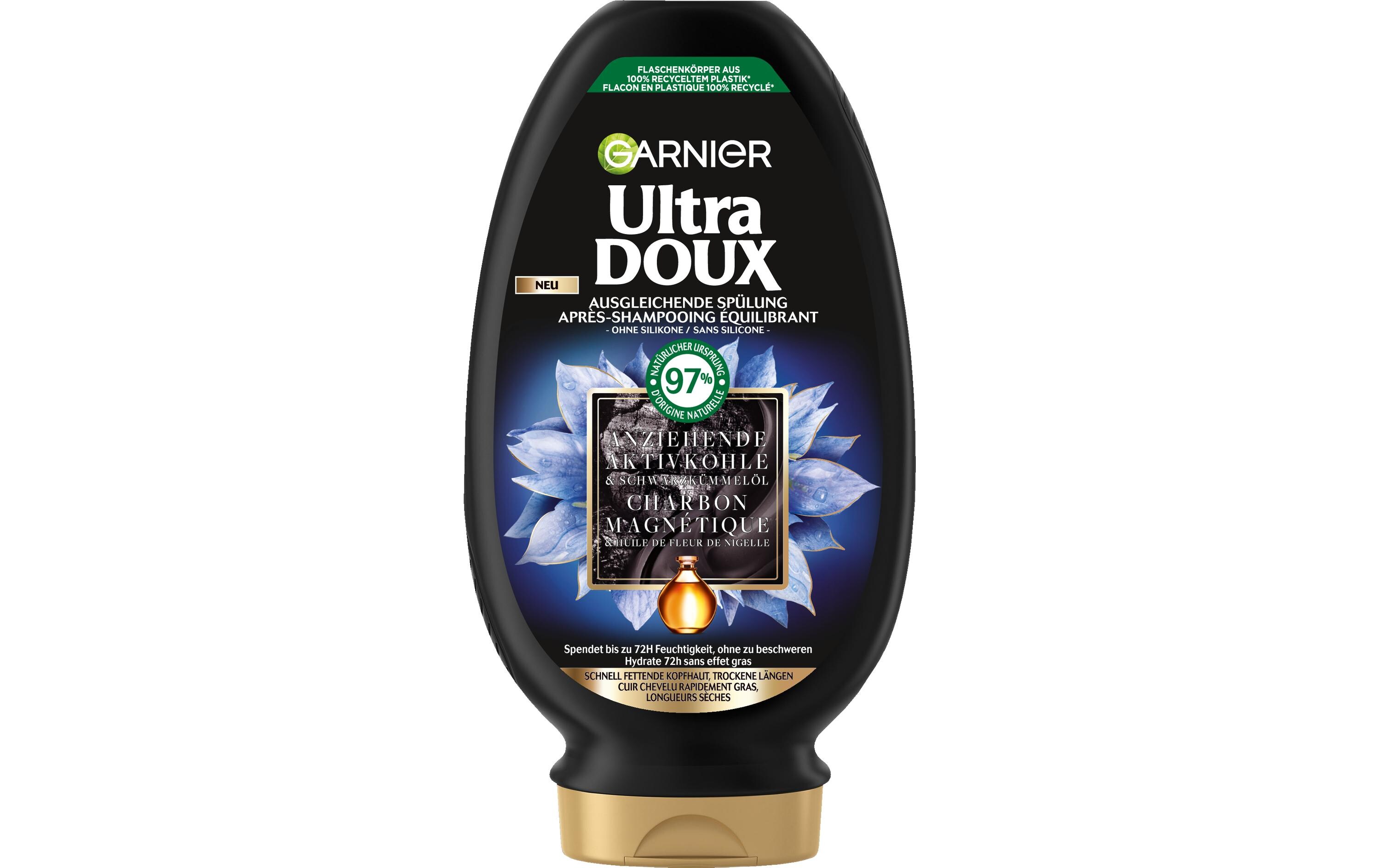 Haarspülung Charcoal 250 mlConditioner mit Aktivkohle und Schwarzkümmelöl gegen schnell fettende Kopfhaut