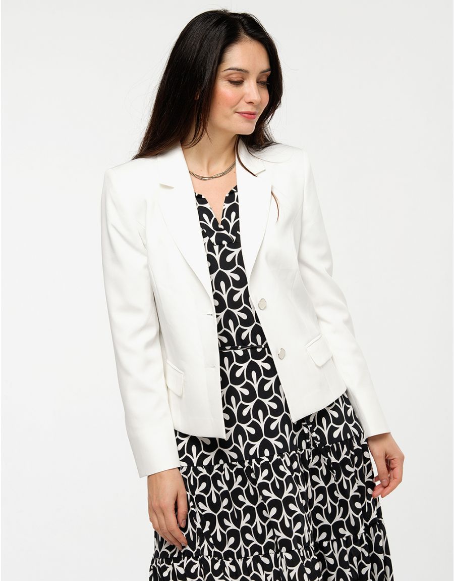Veste col tailleur écru