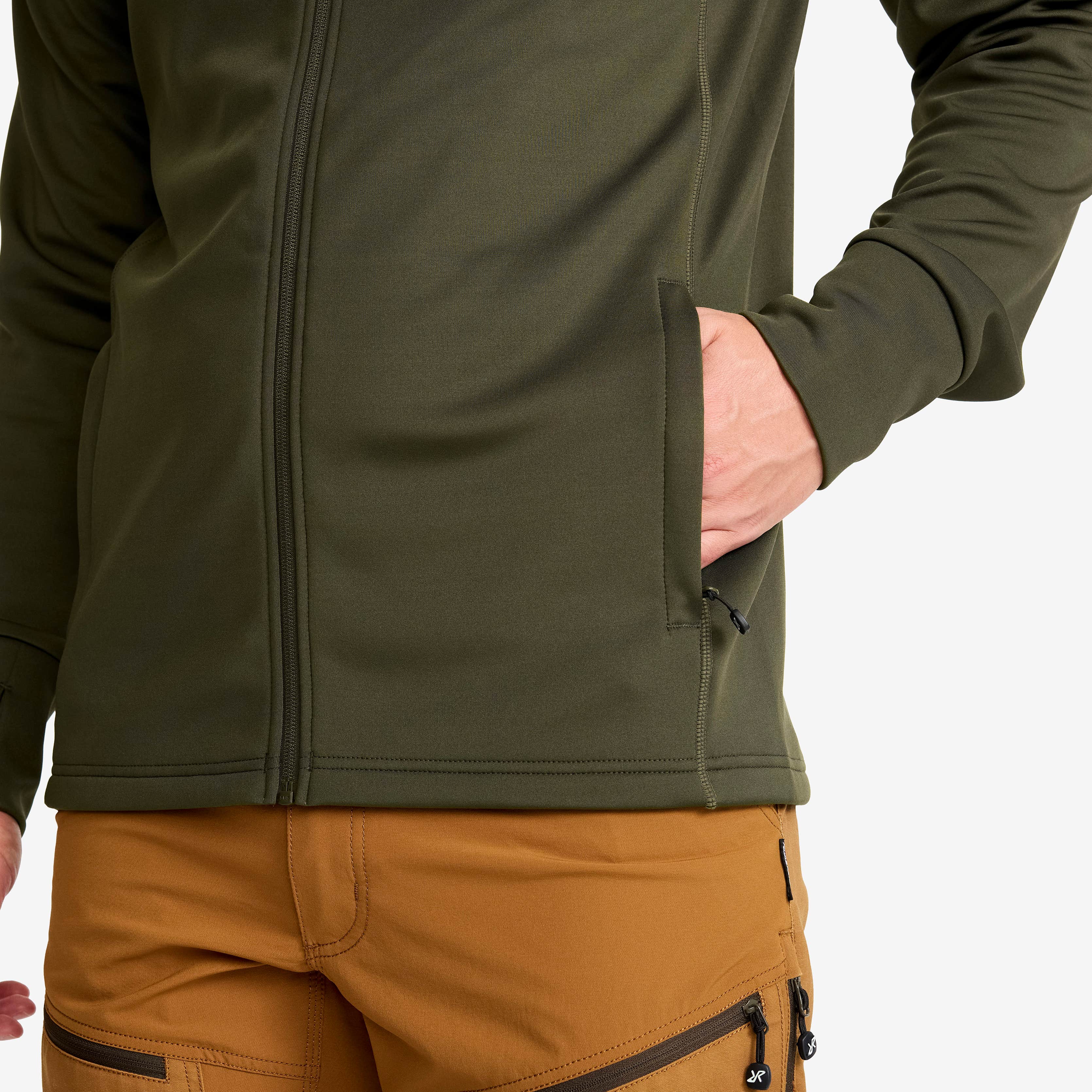 Evolution Stretch Fleece Hoodie Herre Forest Night