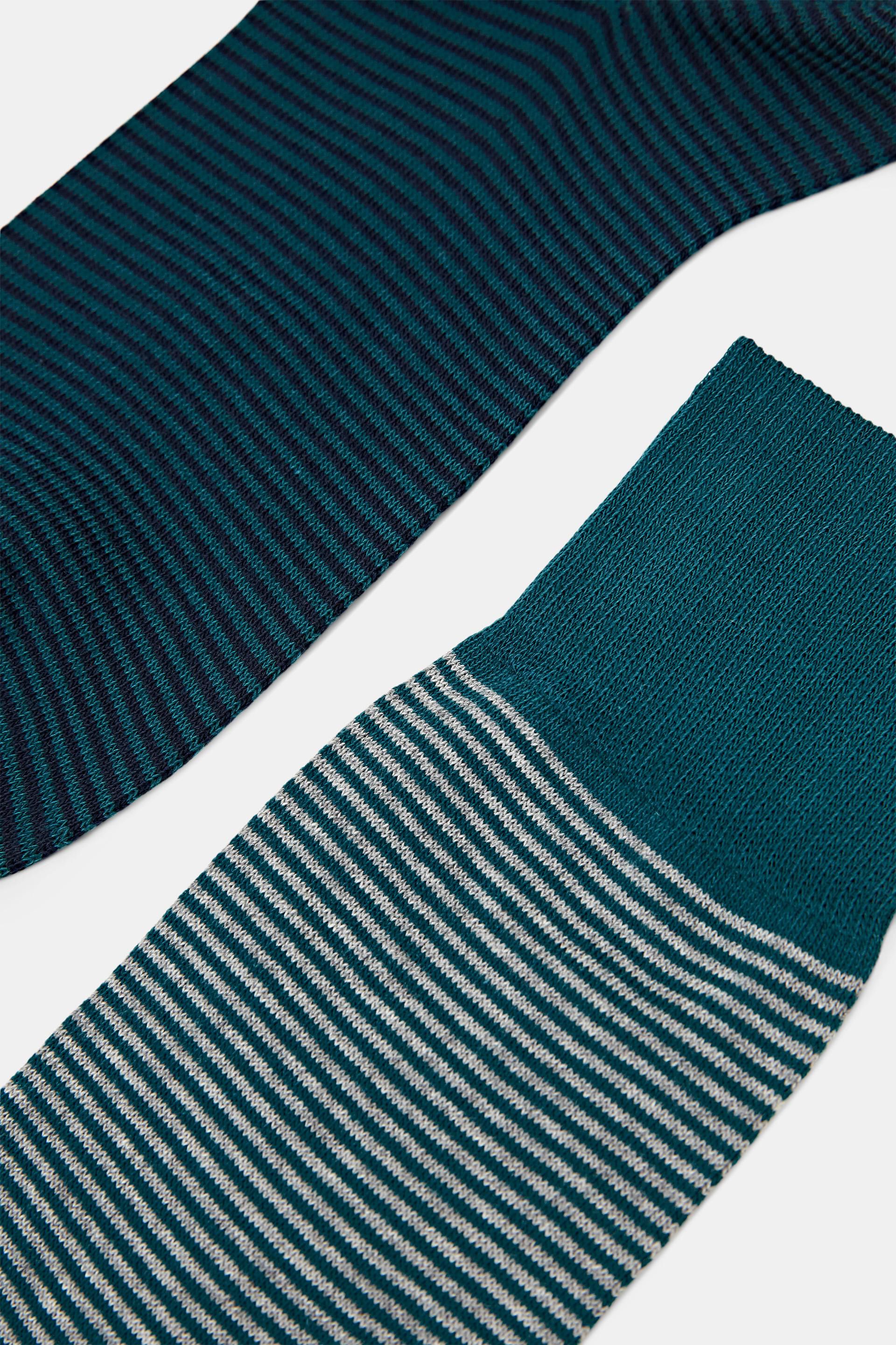 Lot de 2paires de chaussettes rayées, coton biologique