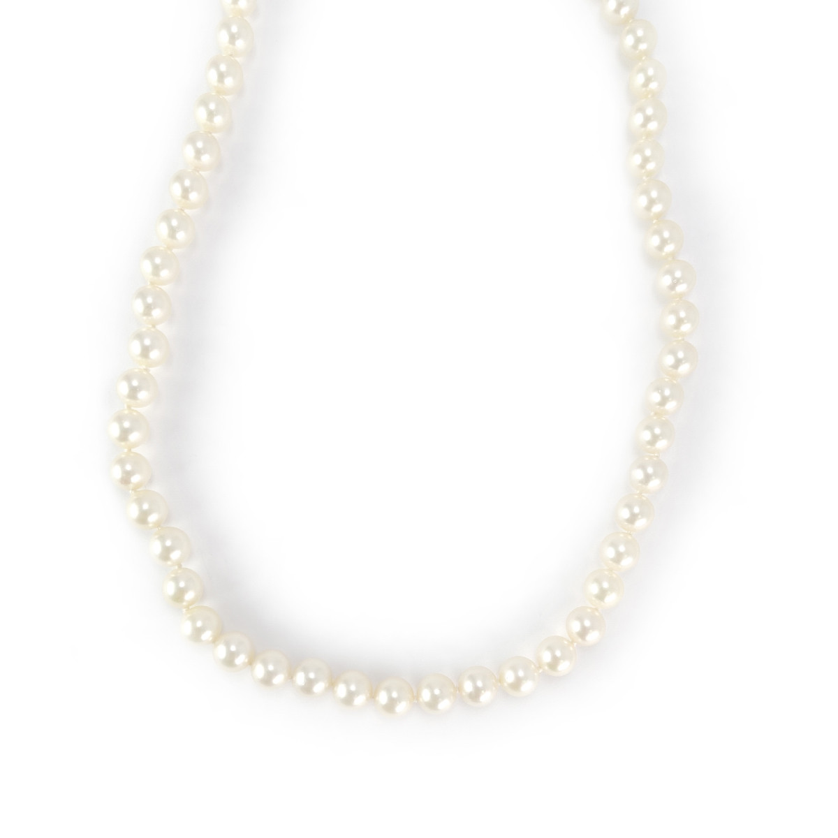 Collier choker d'occasion or 750 jaune perle de culture du japon