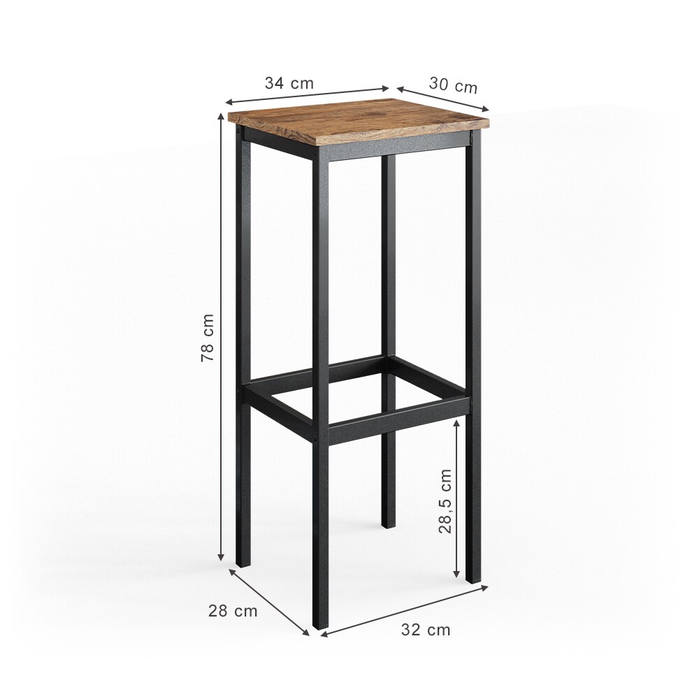 Vicco Barhocker Barstühle 2er Set Küchenstühle mit Fußstütze für Bartisch Küche