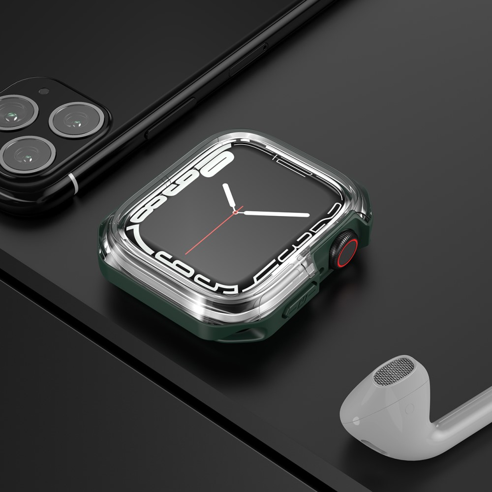 Apple Watch (45 mm) Hybrid Hardcase Bumper Hülle - Transparent / Grün