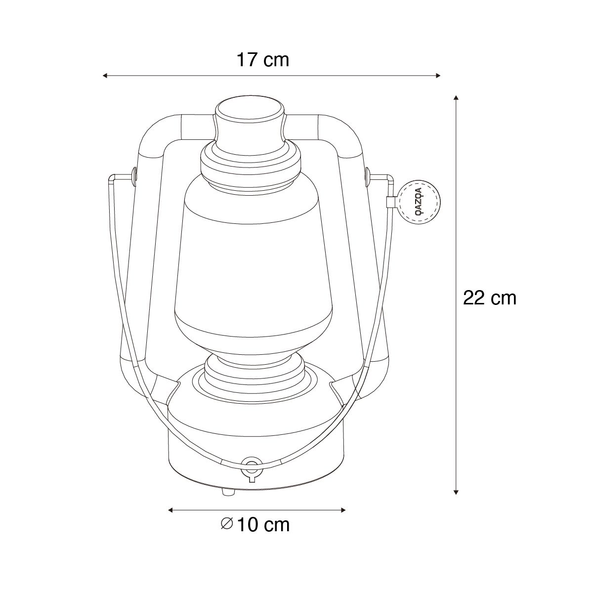 Tafellamp wit oplaadbaar 22 cm IP44 - Storm Mini