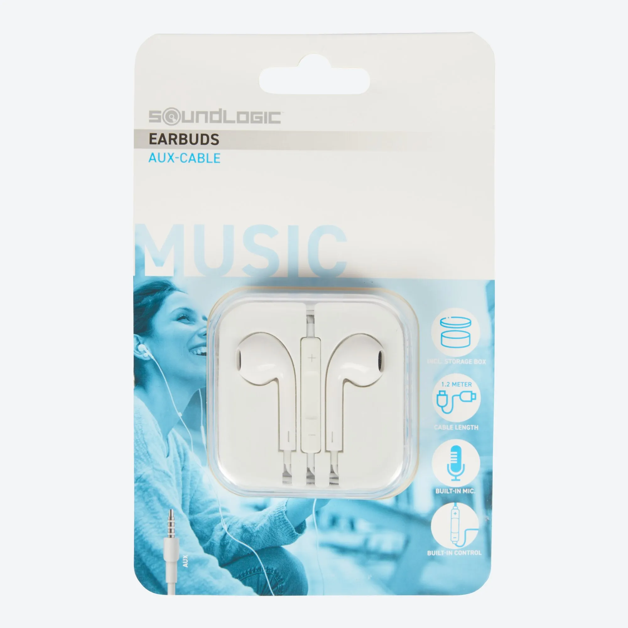 Soundlogic Earbuds mit Kabel und Aufbewahrungsbox, ca. 1,2m