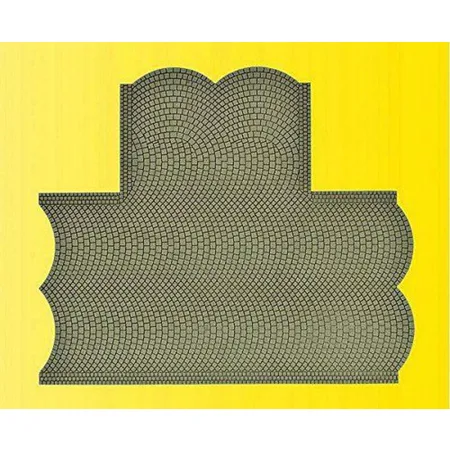 Vollmer 48243 H0 Straßenplatte Kopfsteinpflast, 90°Grad- Einmündung. L 22 x B 19,5 cm