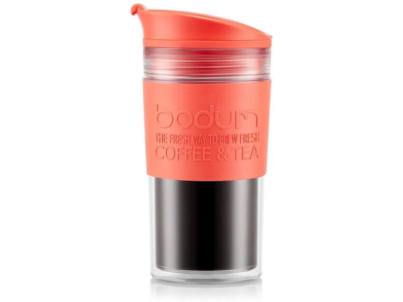 Bodum Travel Mug 0.35 l, Bright Coral Doppelwandiger Reisebecher