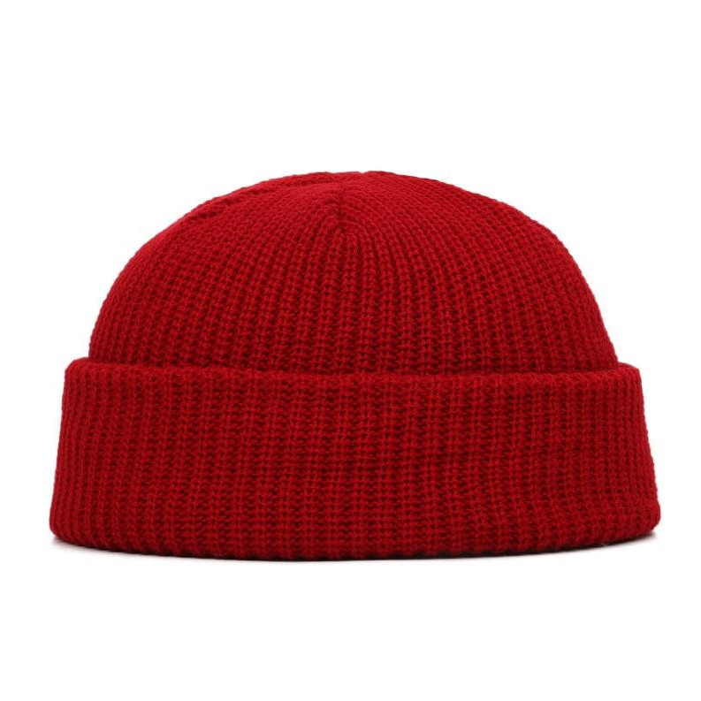 Unisex Hipster Strickmütze Beanie Winter Mütze (One Size) - Rot