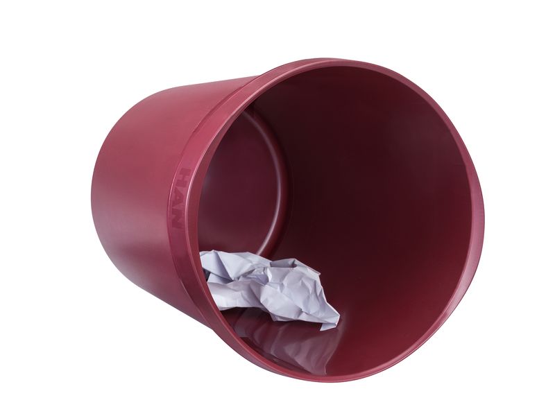 HAN Papierkorb Karma 18 l, Dunkelrot Runder Papierkorb aus 80-100% recyceltem Material