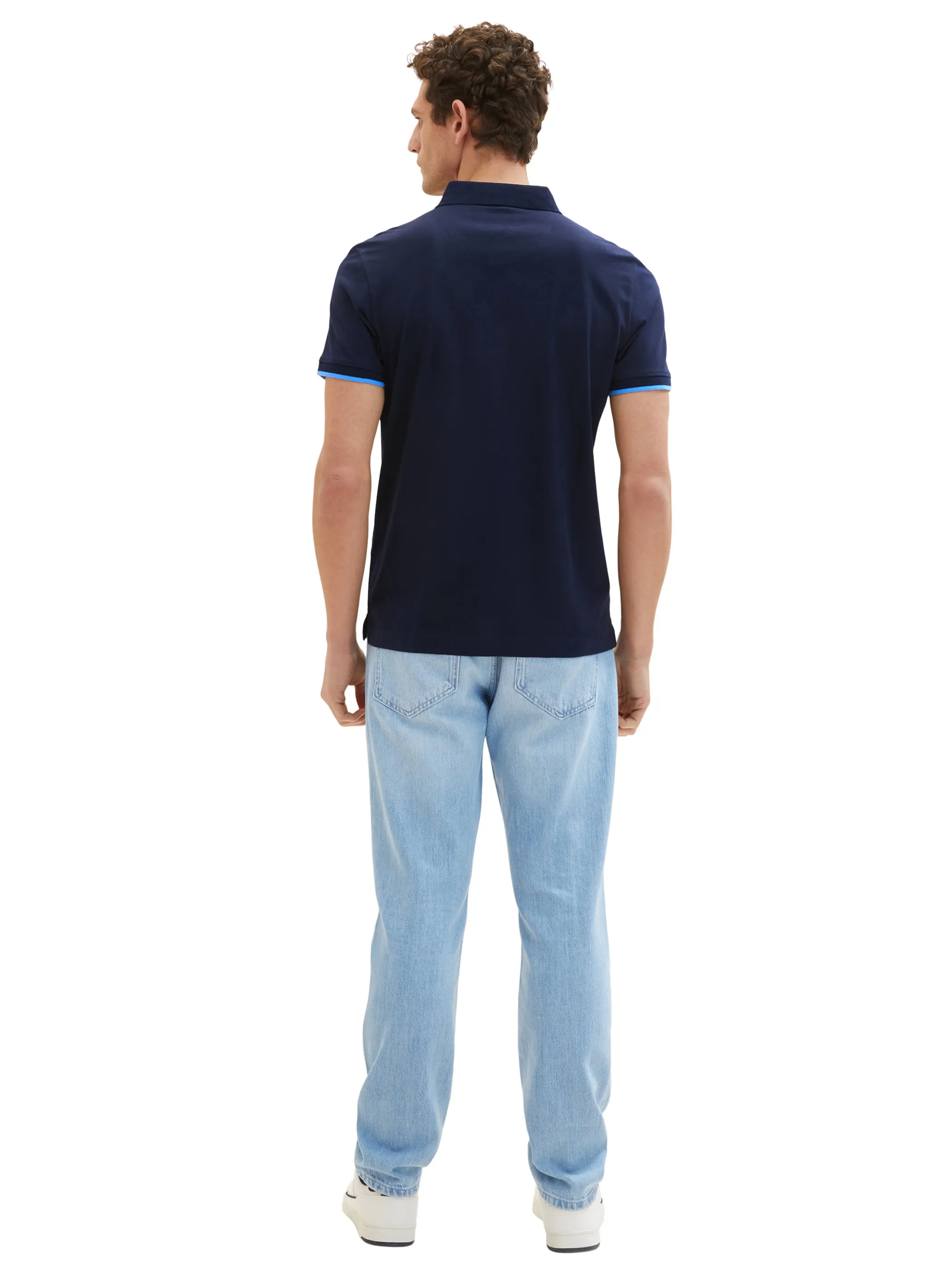 Herren Poloshirt mit Streifenprint