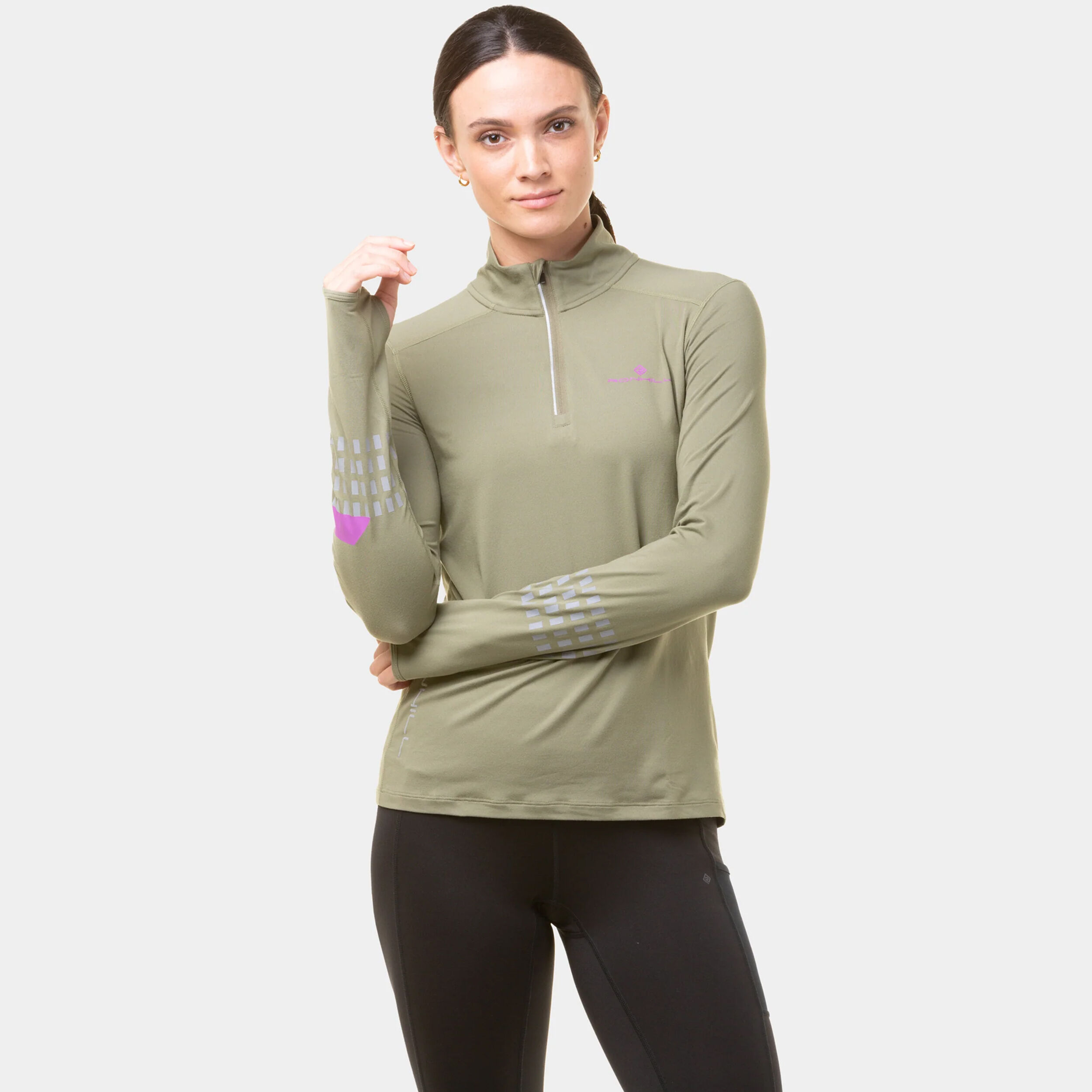 Ronhill Tech Afterhours 1/2 Zip Maillot De Course Femmes - Vert Olive