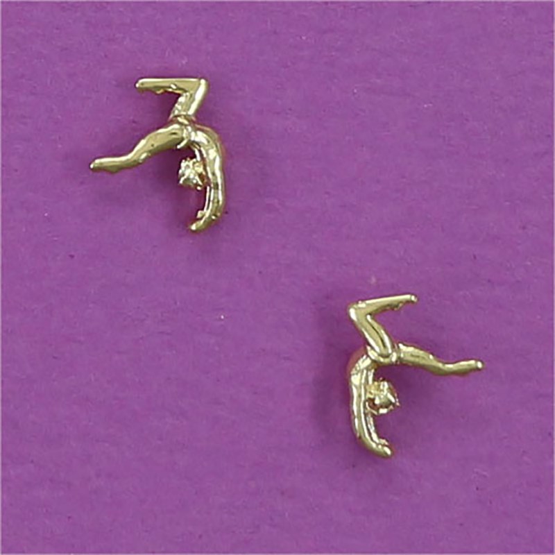 Boucles d'oreilles gymnaste en cambrée arrière - Plaqué or