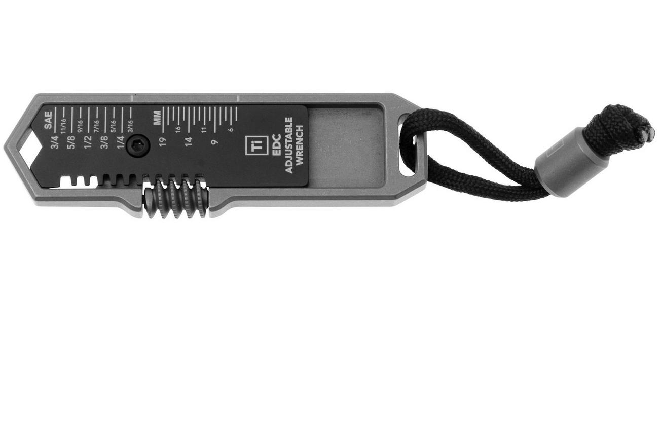 Big Idea Design Ti EDC Wrench EDC-WRENCH Stonewashed Titanium, verstelbare moersleutel