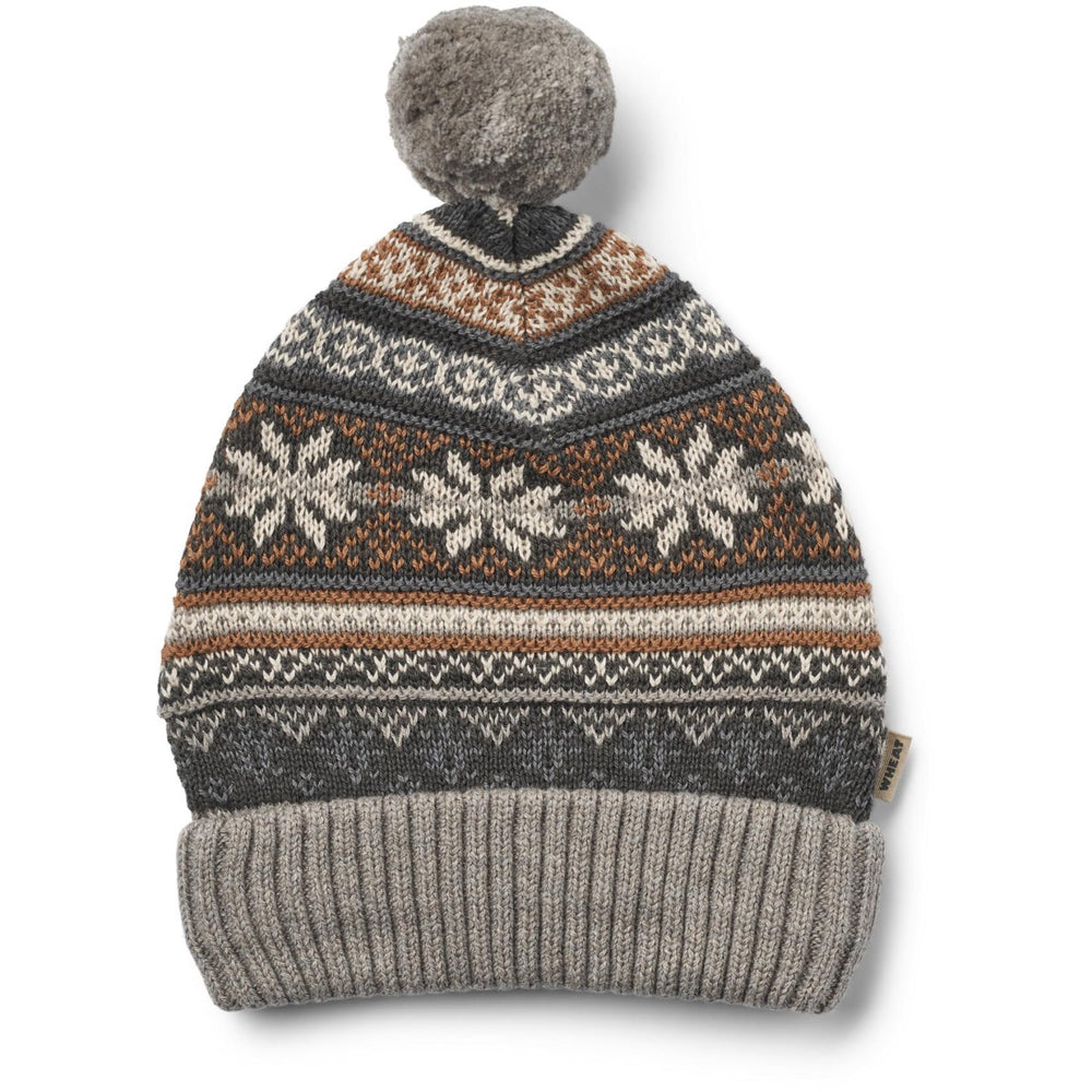 Køb Wheat Warm Grey Melange Knit Beanie Nolo
