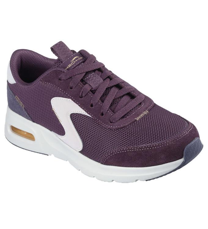 SKECH-AIR COURT AIR WAVE Burgundy-Suede-Mesh-Multi-Trim