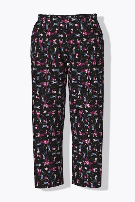 Pyjama, Katzen, V-Ausschnitt, 3/4-Arm, Taschen