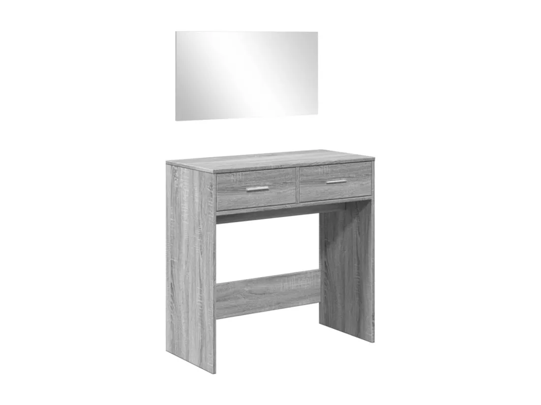 Coiffeuse avec miroir sonoma gris 80x39x80 cm