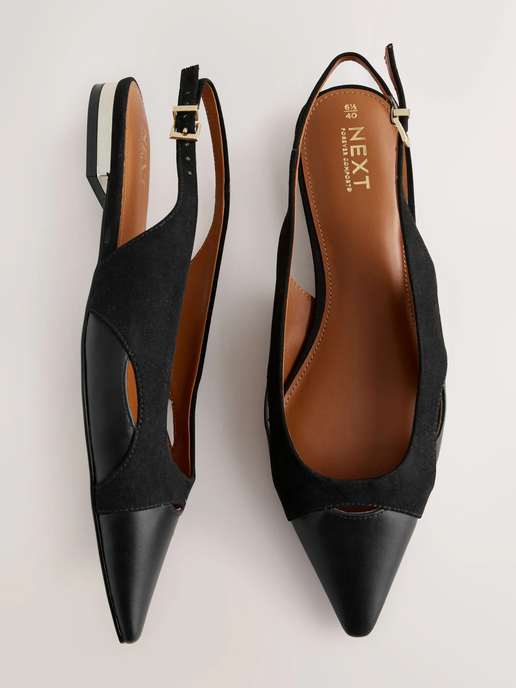Zwart - Pointed Toe Slingback Shoes