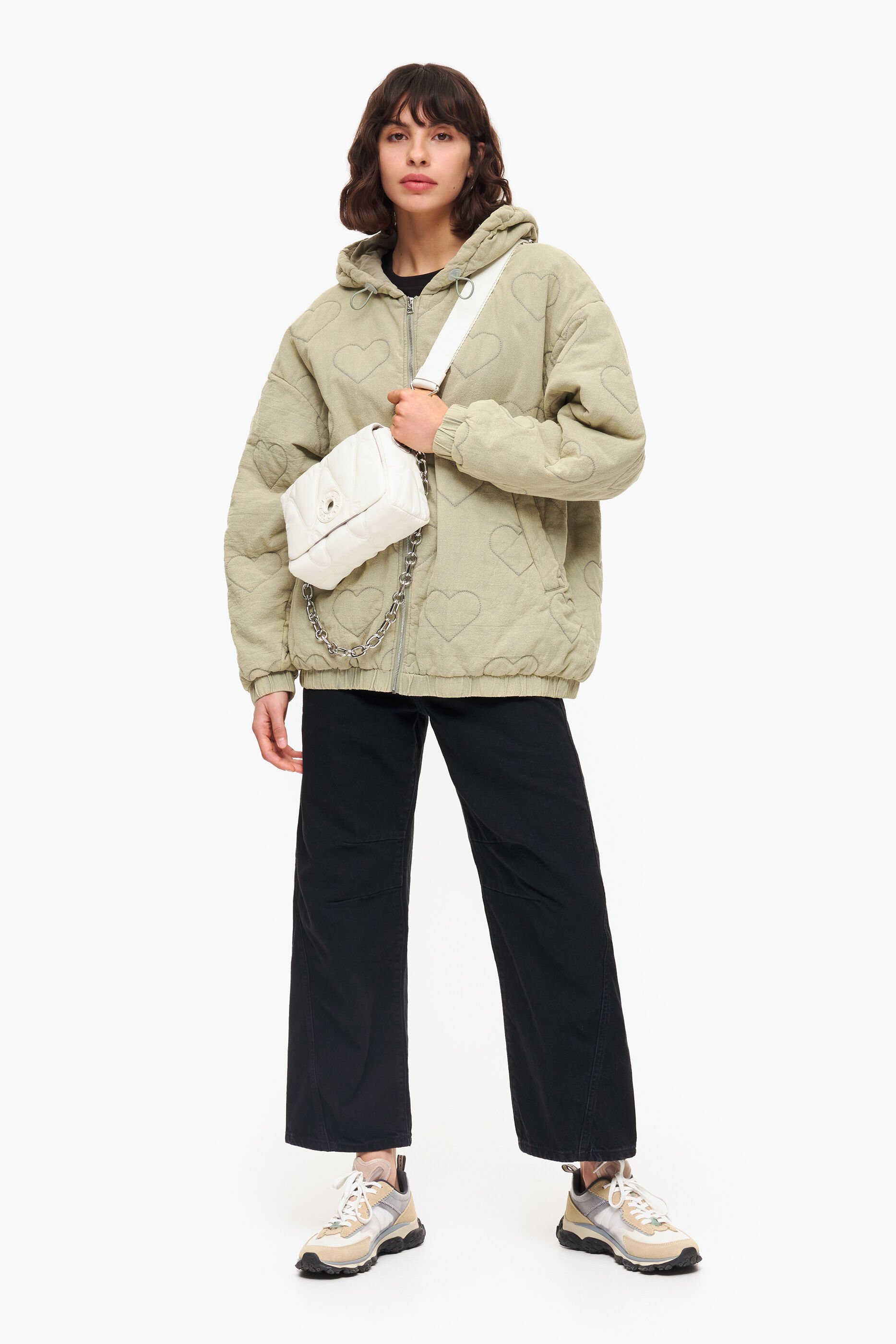 Bolsa de ombro pequena em nylon (em formato de osso)