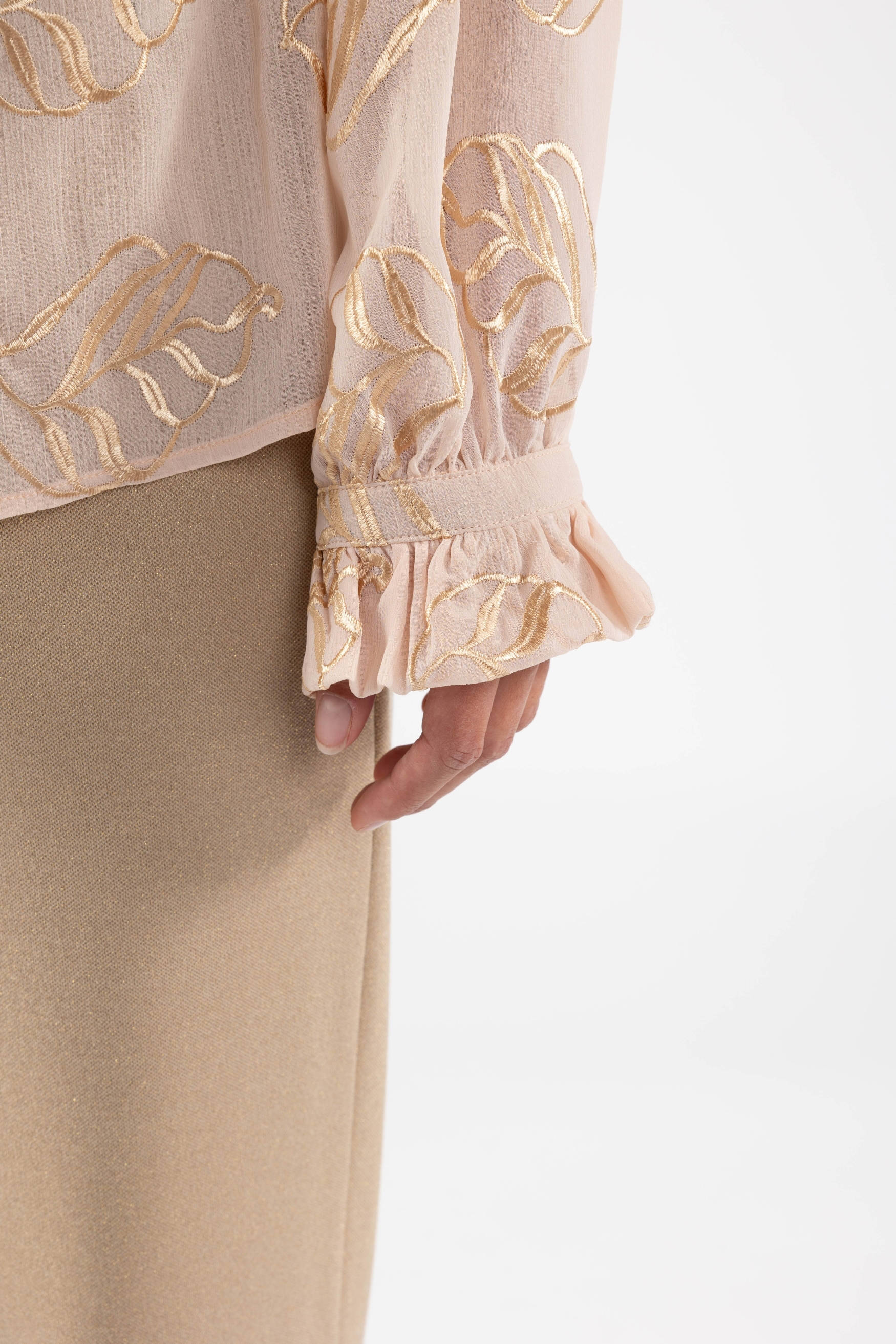 NUKUS blouse Jenna beige/ goud