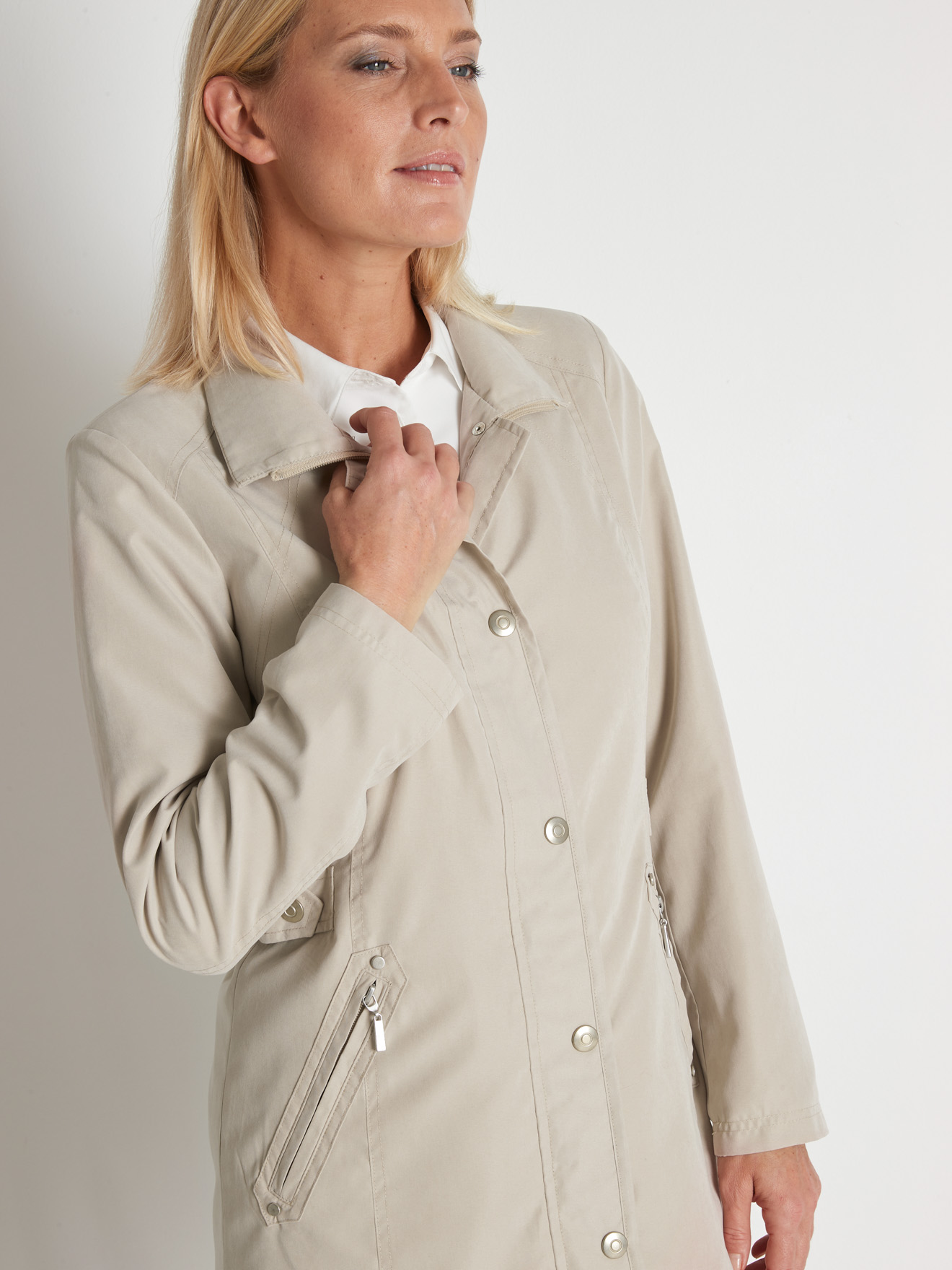 Parka déperlante toucher peau de pêche