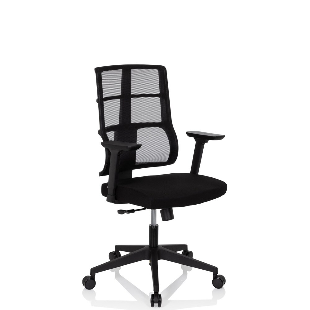 Profi Bürostuhl SPINIO Stoff/Netzstoff mit Armlehnen (höhenverstellbar) hjh OFFICE