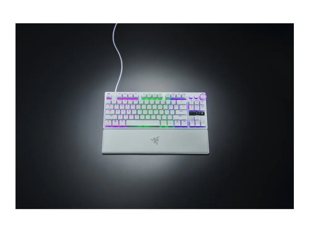 Razer Huntsman V3 Pro Tenkeyless - Tastatur - 80% - TKL - backlit - USB - QWERTY - USA - tastkontakt: Razer Analog Optical Switches (Gen-2) - hvid