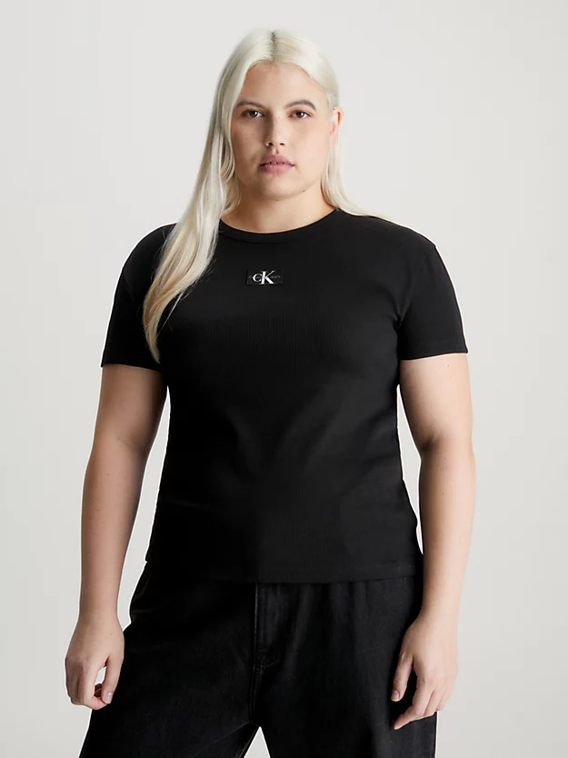 Camiseta plus size de algodão com brasão