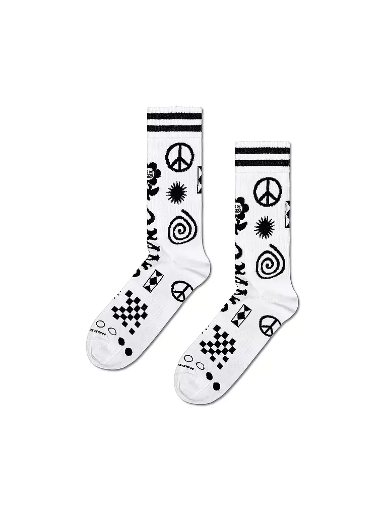 HAPPY SOCKS Herren Sneaker Socken RANDOM RAVE 41-46 white weiss
