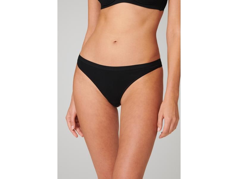 SCHIESSER String Damen 2-er Pack, Schwarz, S Schwarze Strings für Damen